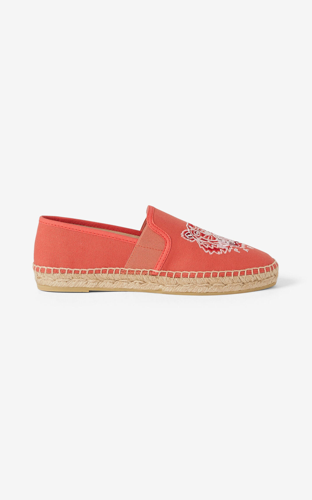 Kenzo Tiger elasticated Lærred Espadrilles Dame - Rød DK-870132